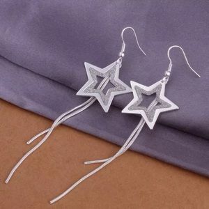 S925 Dangle Star Earrings